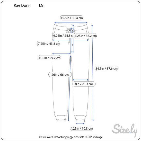 Rae Dunn Elastic Drawstring Jogger Pants On Seam Pockets SLEEP Verbiage LG NWT - Picture 8 of 8